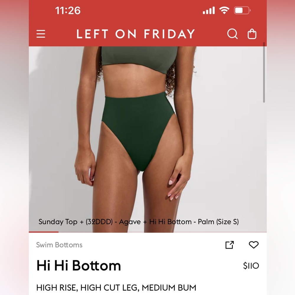 Left On Friday Palm Green Hi Hi Bottom Large